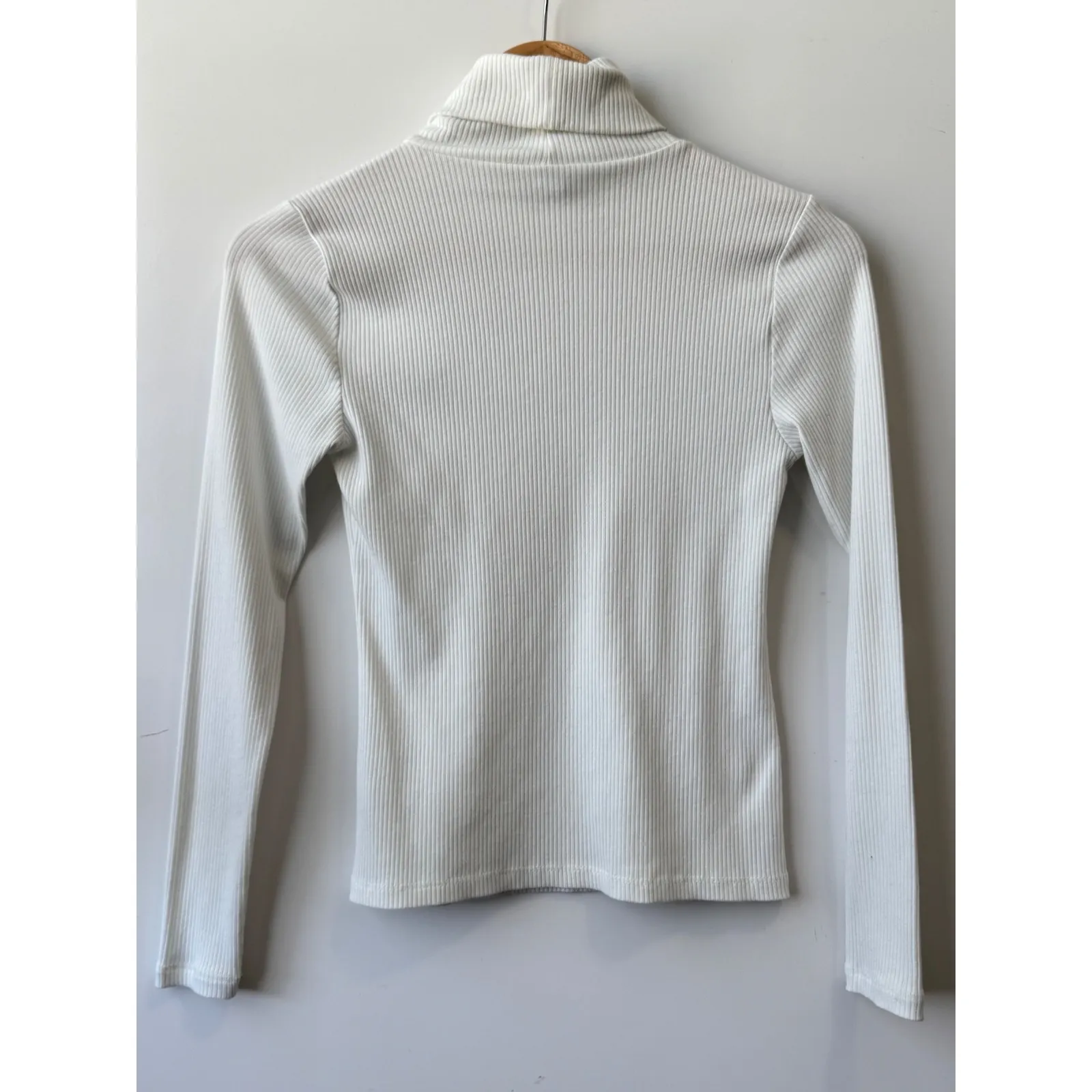 Old Navy Ribbed Turtleneck Long‎ Sleeve Top Basic Layering White XS - Image 5