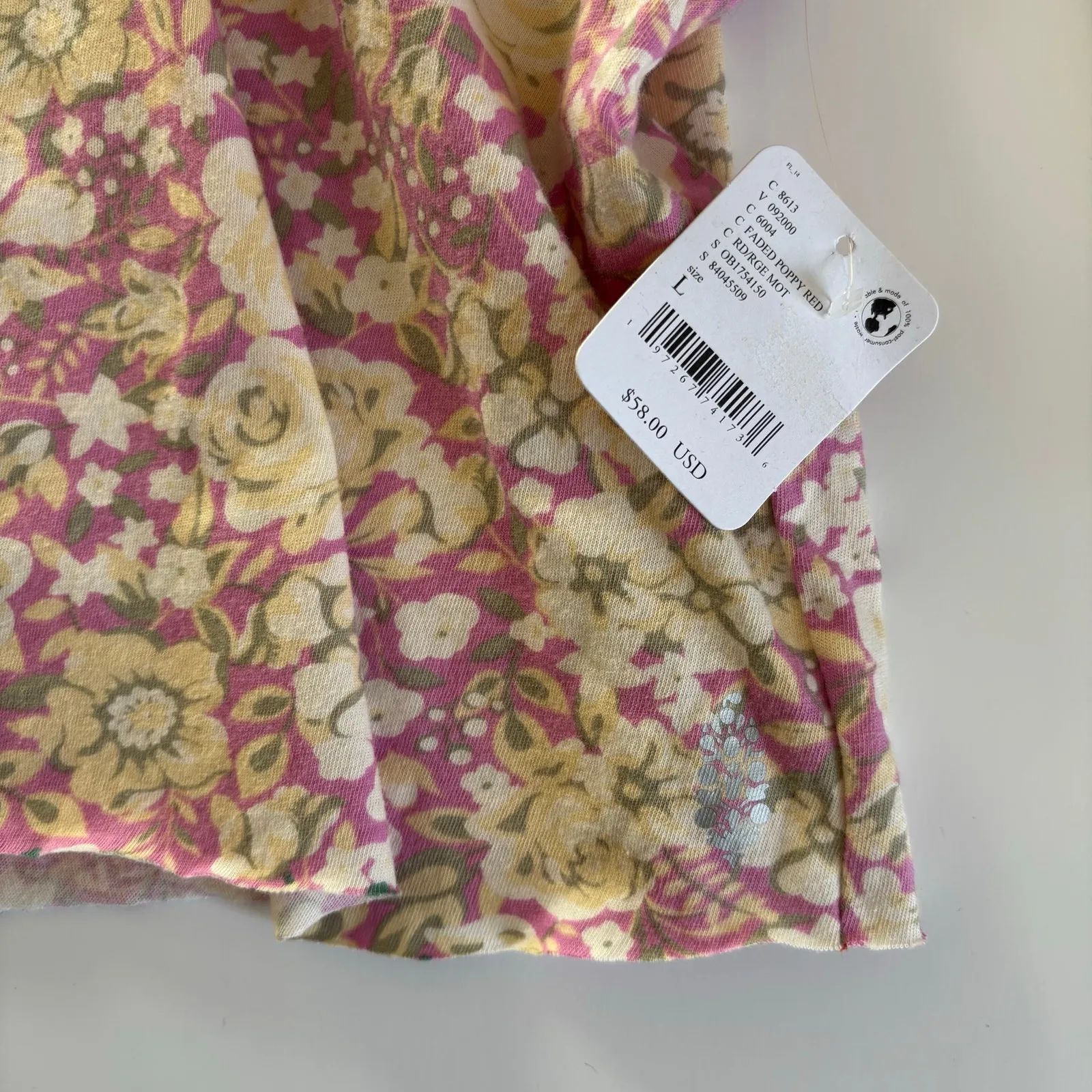 Free People Movement Inspire Floral Printed Layer Long Sleeve Top Women’s Large - Image 4