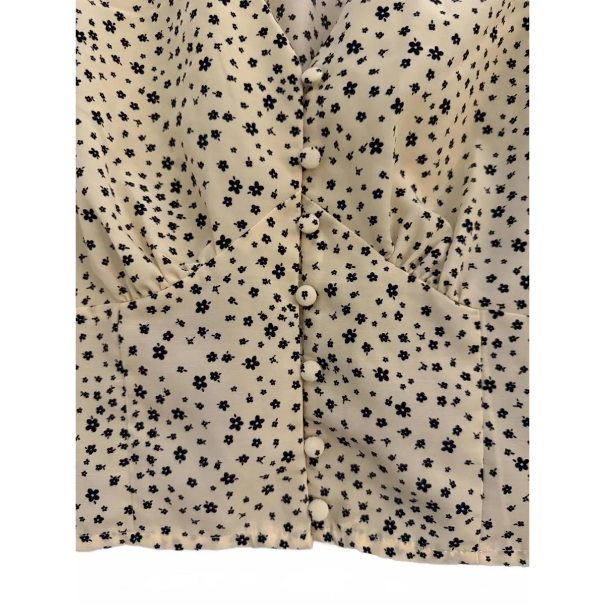 Levis by Levi Strauss Women's Blouse Size XS Extra Small Crop Top Floral Peplum - Image 3