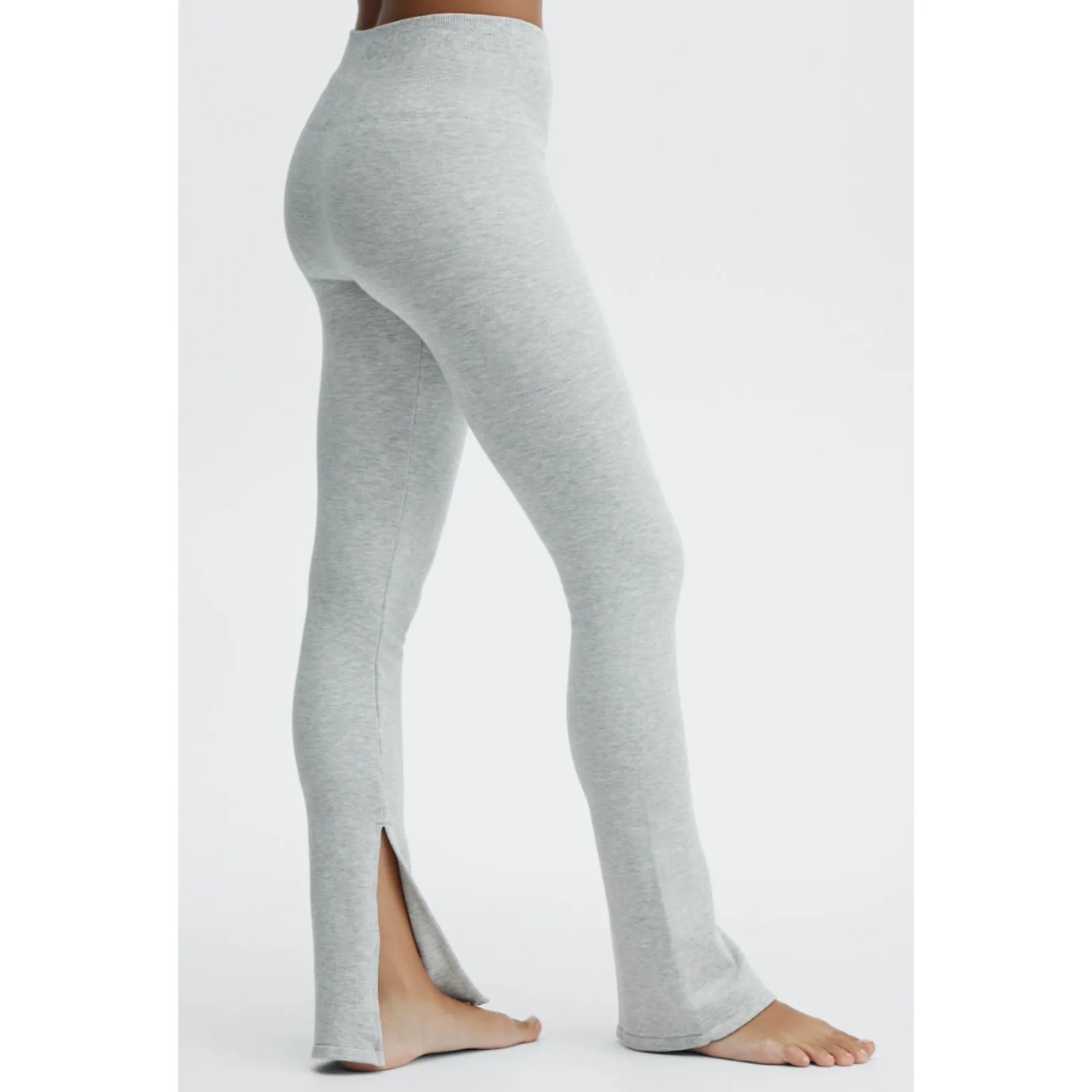 Fabletics Cloud Seamless High-Waisted Split Flare Light Heather Grey Size S - Image 2