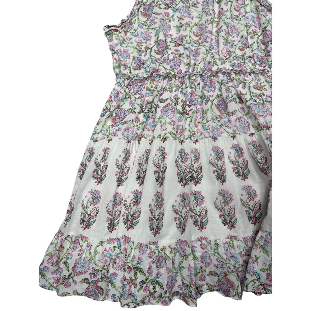 Celina Moon Women's High Neck Floral Spring Mini Dress with Ruffles Size XL White - Image 2