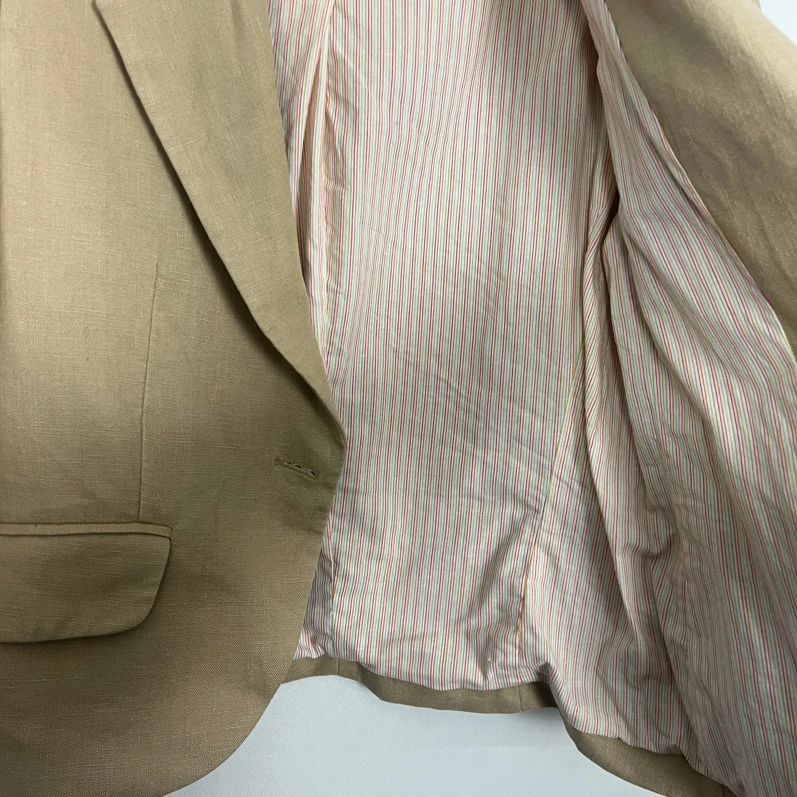 Gibson Linen Beige Women's 3/4 Sleeve Blazer Size Small - Image 8