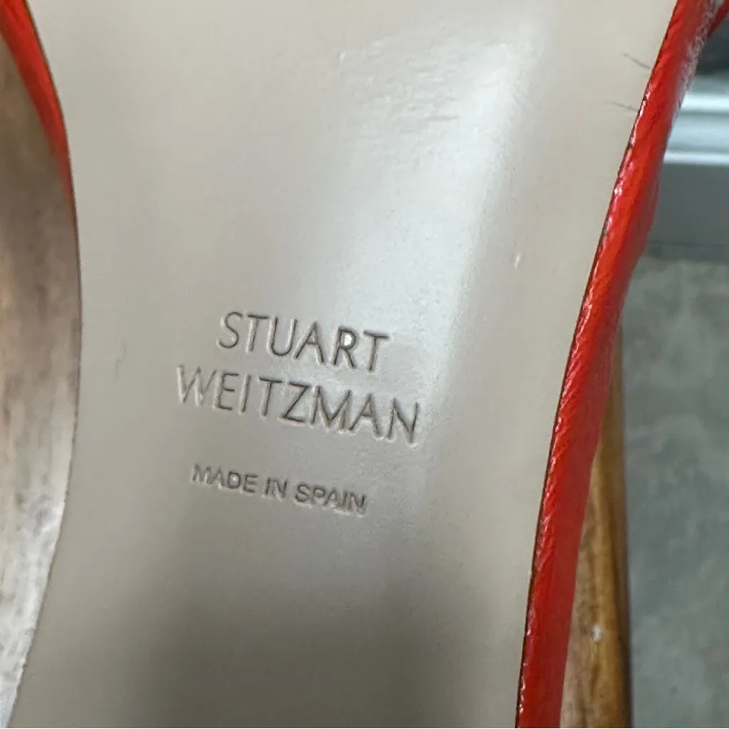 EUC Stuart Weitzman Red Ankle Strap Heels - Image 7