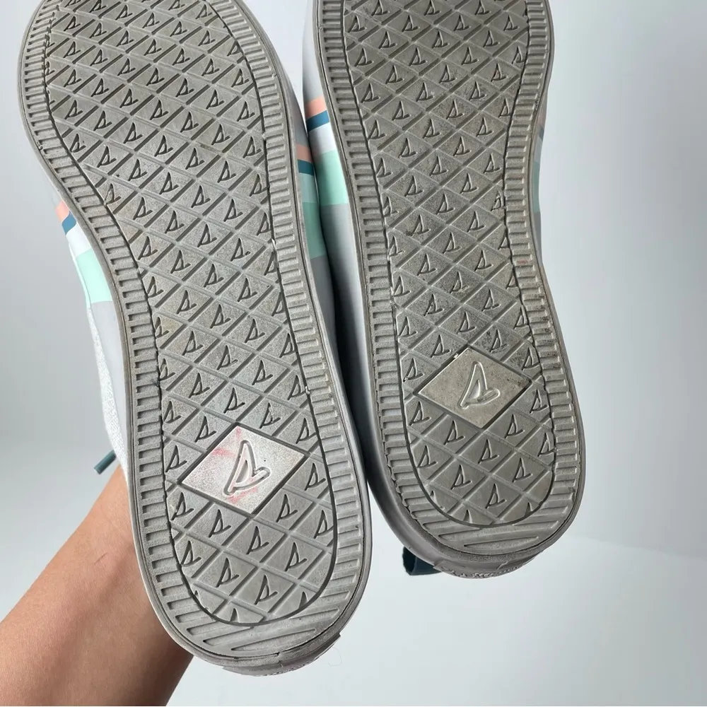 Sperry Crest Vibe Buoy Stripe Sneakers Grey Blue 7.5M - Image 12