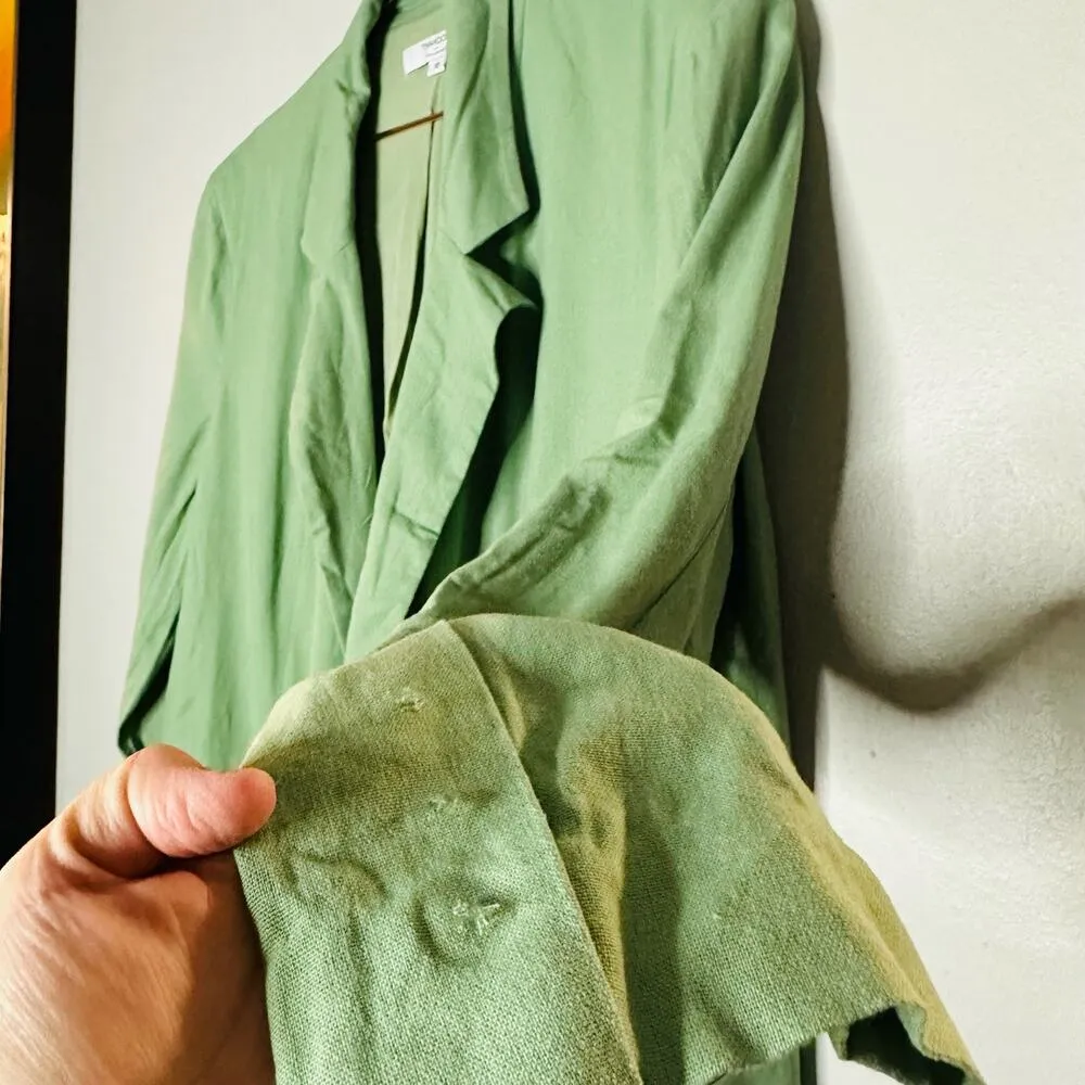 THAKOON COLLECTIVE Green Oversized Linen Blazer Size 12 - Image 8