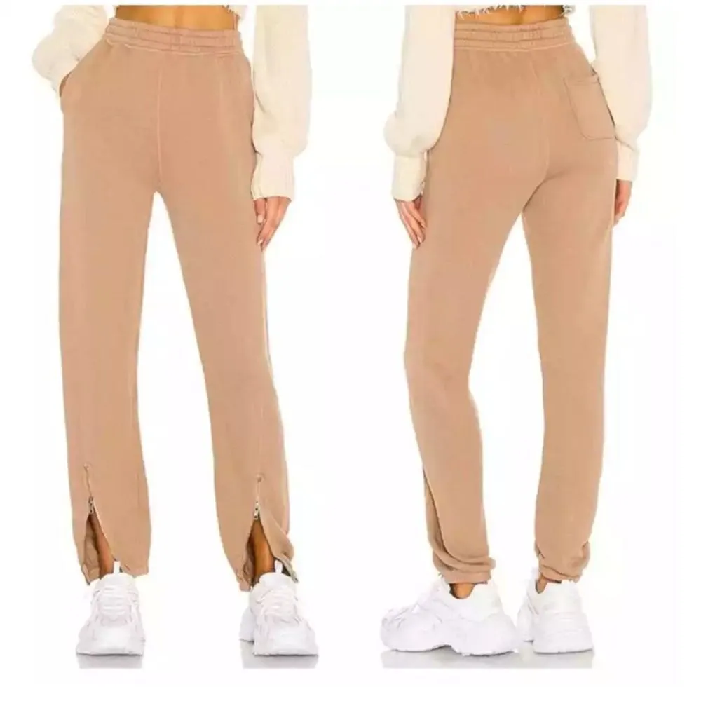 N: Philanthropy Front Zip Joggers Sweatpants in Camel Tan Size M - Image 3