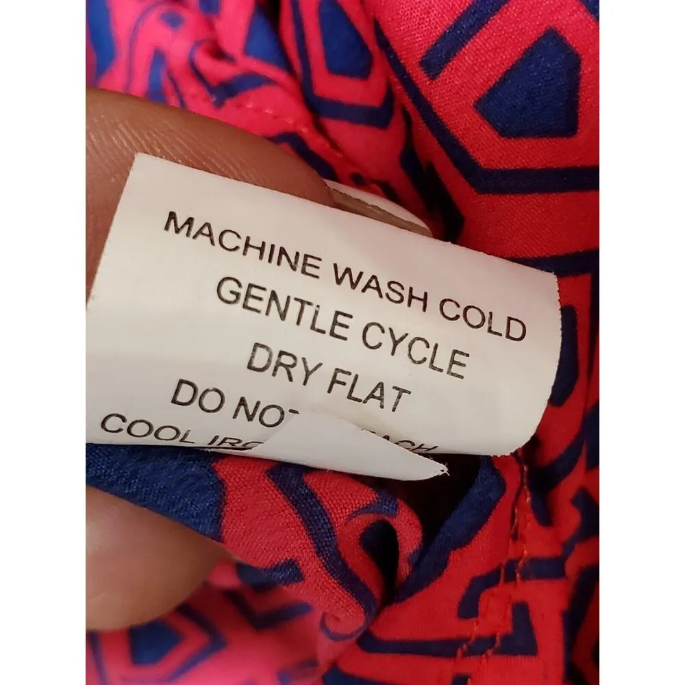 Mudpie Women's Blue & Pink Polyester V-Neck Long Sleeve Pullover Blouse Size S - Image 9