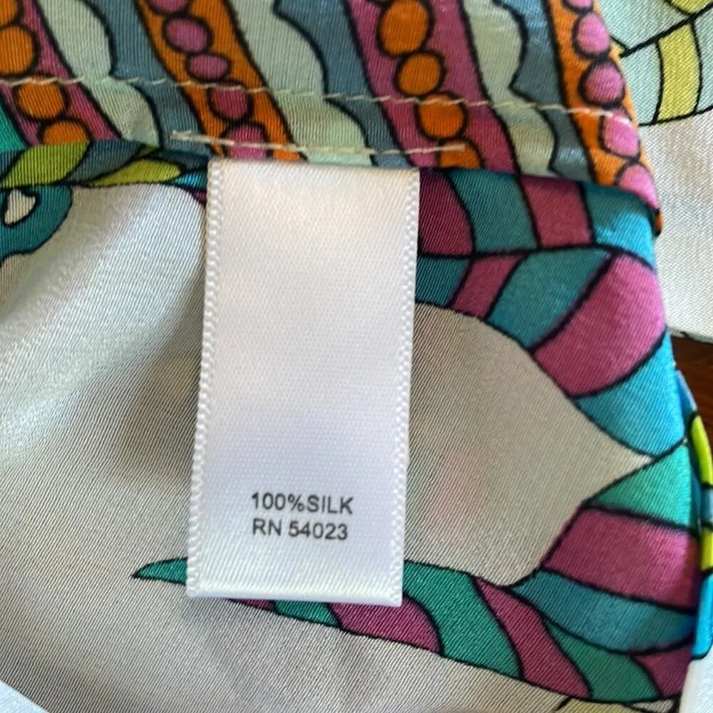 Trina Turk Banana Republic Silk Tie Top Tropical Resortwear 70s Summer Vacation - Image 6