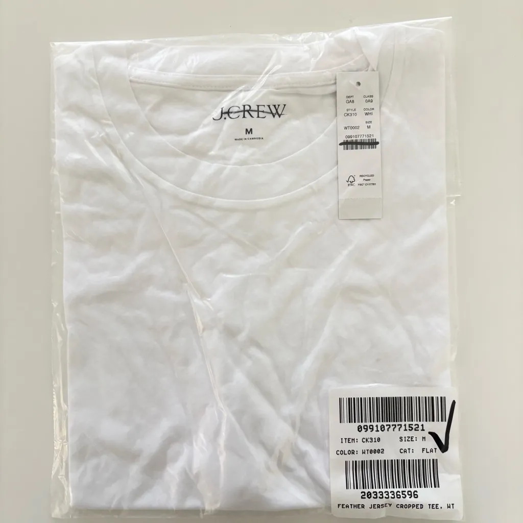 NWT J. Crew Feather Jersey Cropped T-shirt White - Image 6