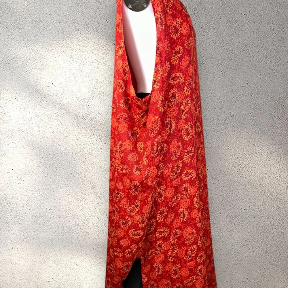 IMPRESSIONS Vintage 1990s Red/Orange Floral Reversible Maxi Dress NWT Size 3X - Image 11