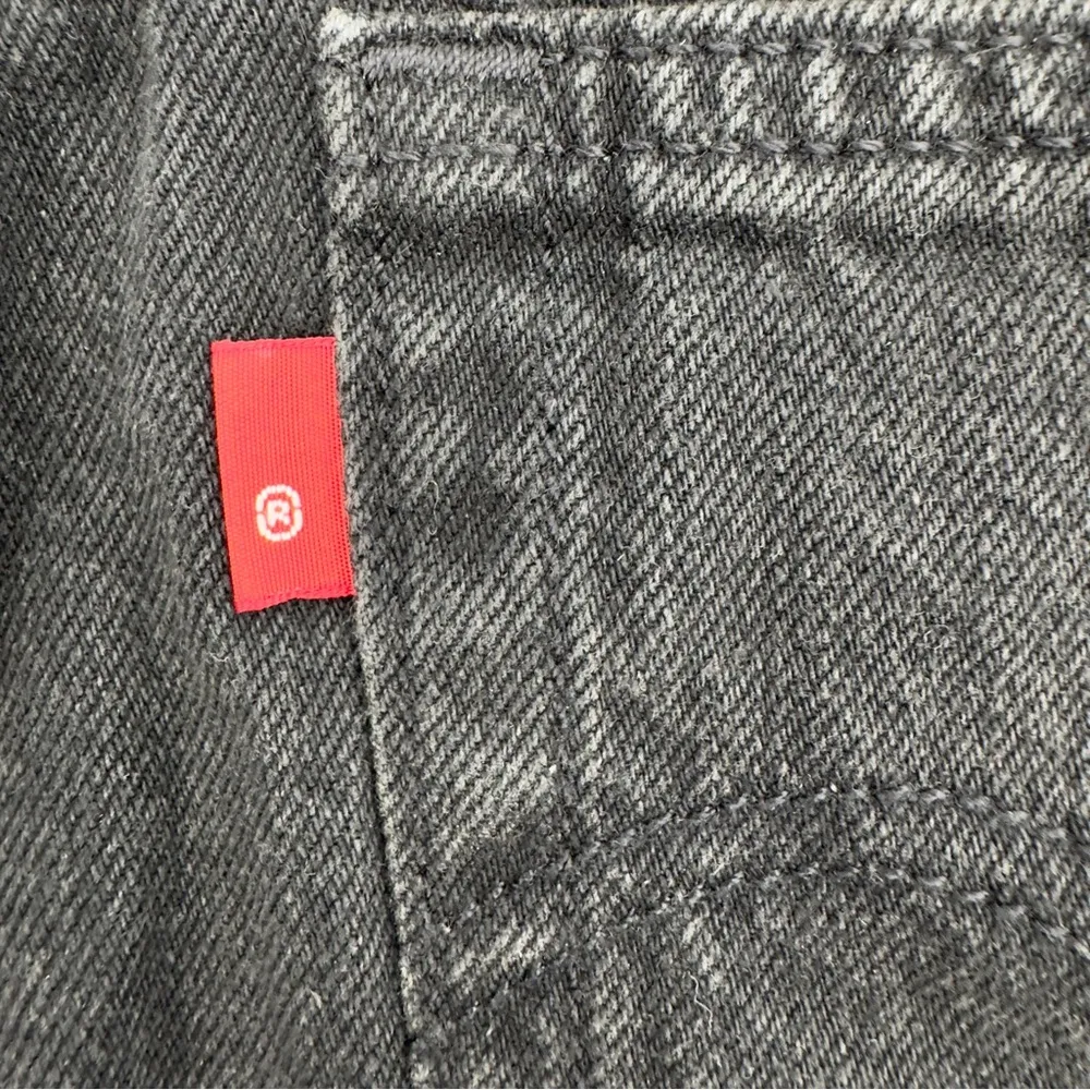 Levi’s 501 Women’s Denim Shorts High Rise Distressed Raw Hem Button Fly Black 27 - Image 9