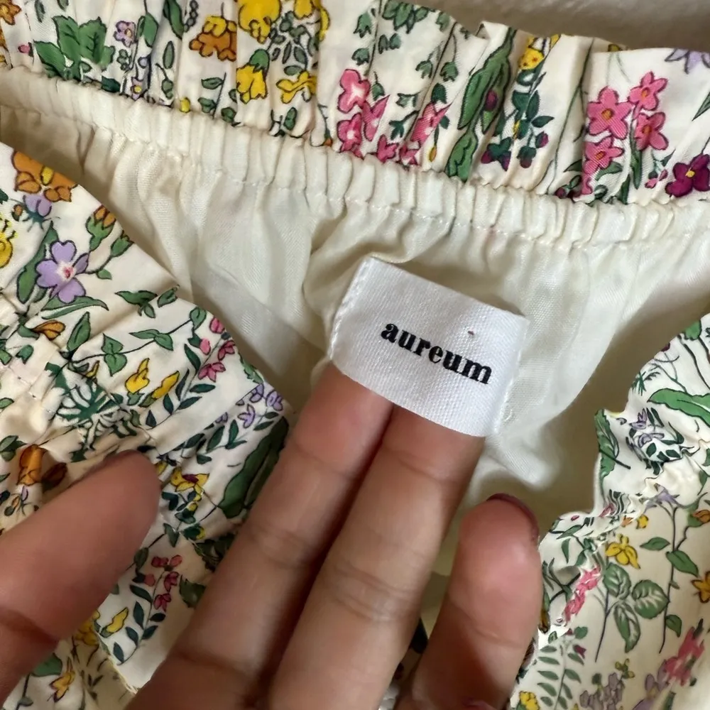 AUREUM floral nature crop top blouse size M Pink Size M - Image 2