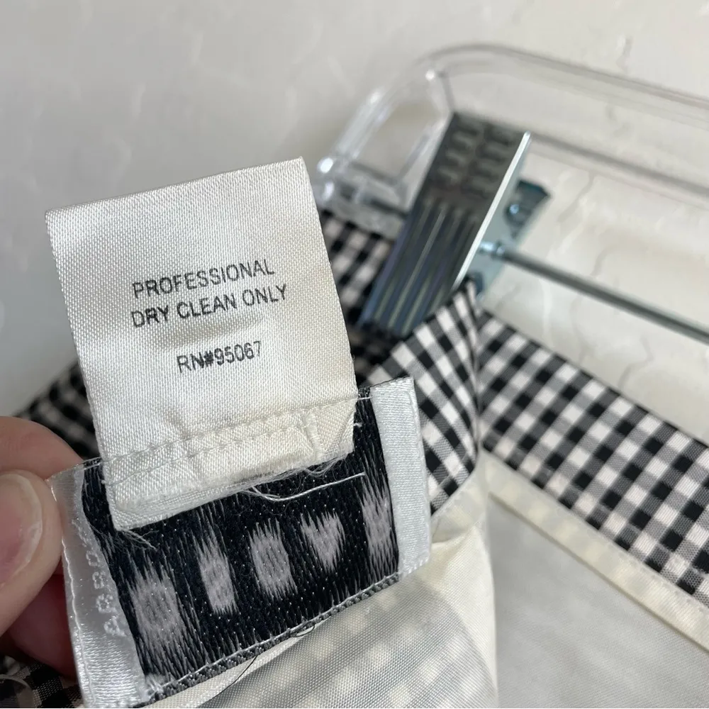 Vintage Oscar De La Renta Gingham Pencil Skirt 8P - Image 6