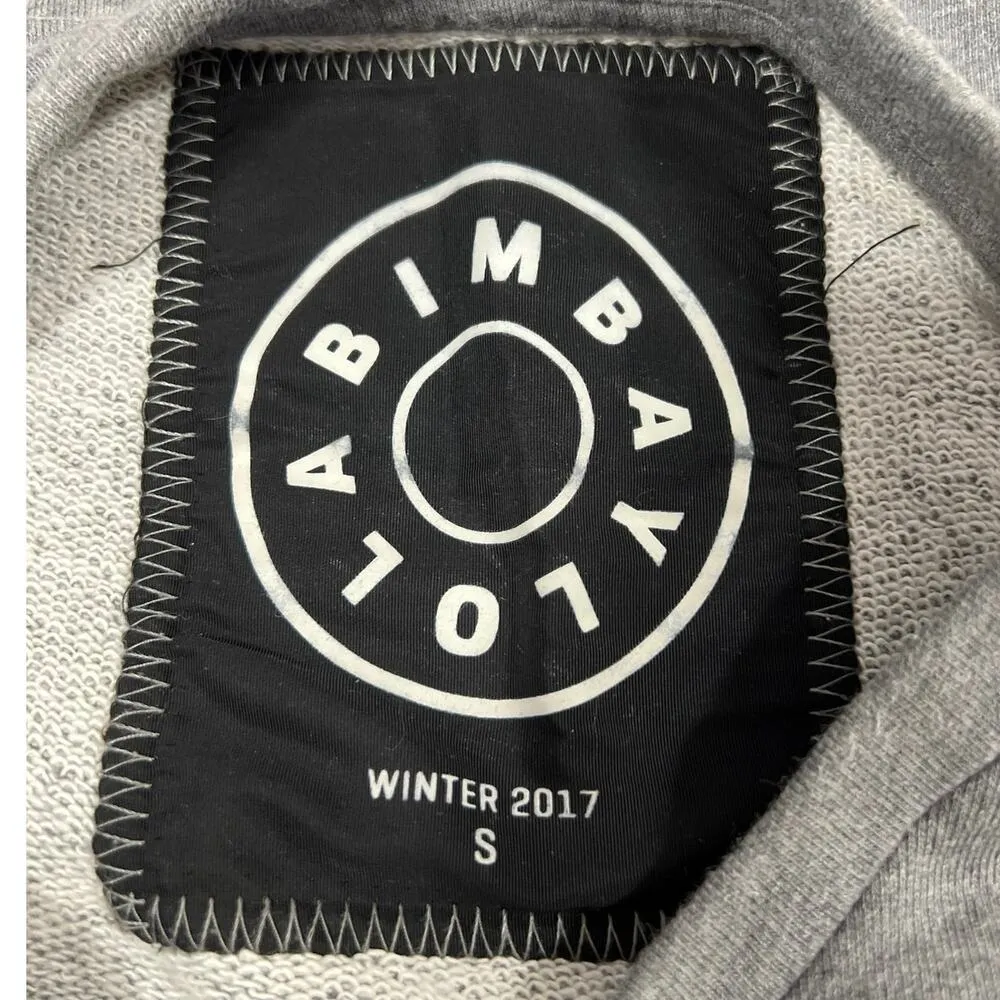 Bimba Y Lola Gray Green Leopard Graphic Crop Long Sleeve Sweatshirt Top Size S - Image 4