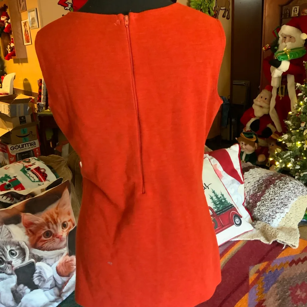 Vintage JCPenney Women's burnt Orange camisole/Tank Top size Medium. MCM Red - Image 3