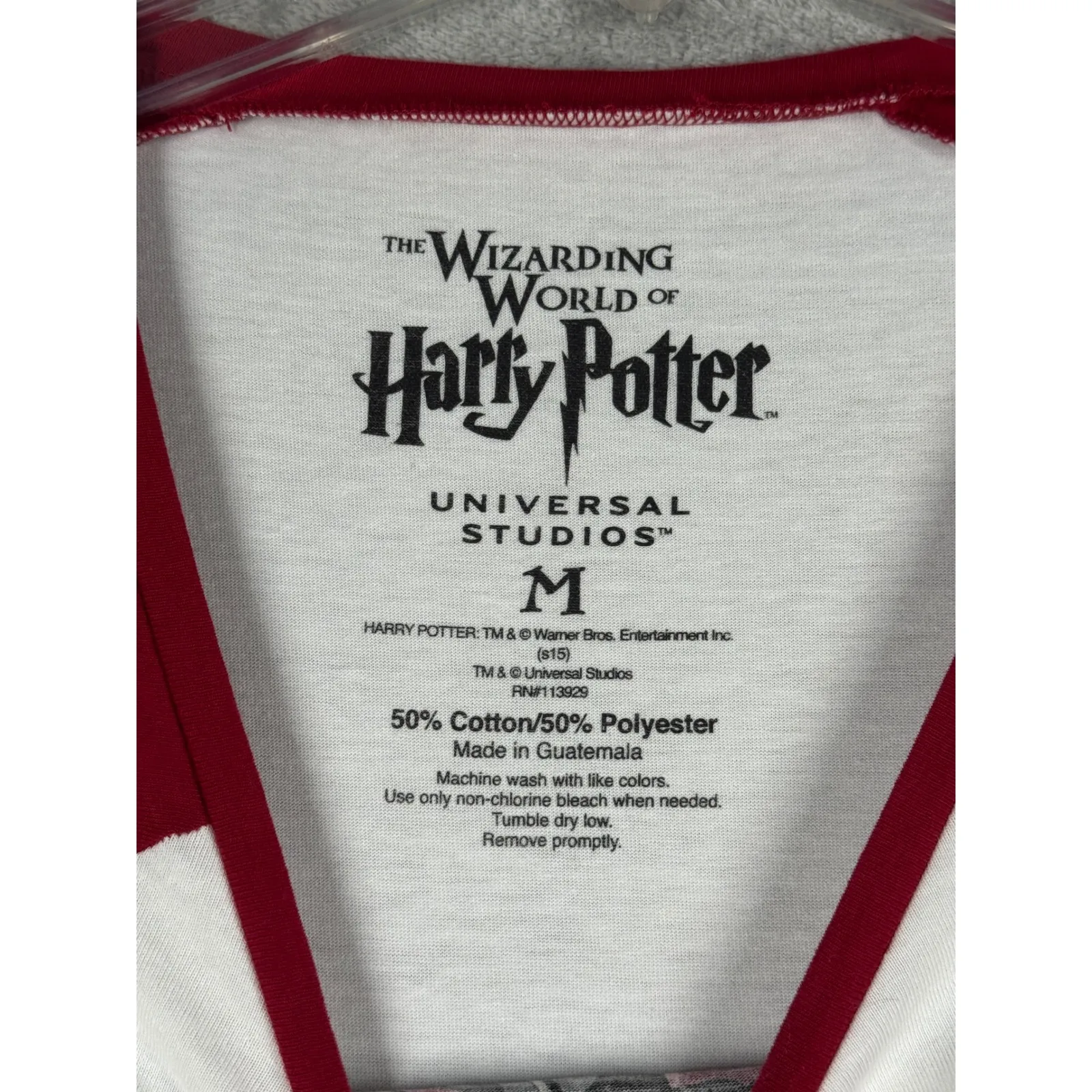 Harry Potter Gryffindor Raglan T-Shirt Unisex Wizarding World 3/4 Sleeve Medium - Image 6