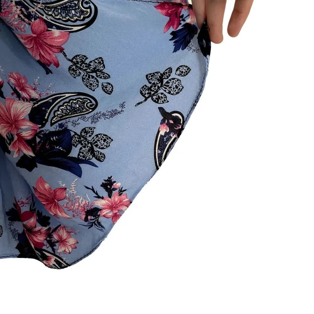 Delicate floral blue pink lightweight scarf fashion design summer comfortable - Image 3