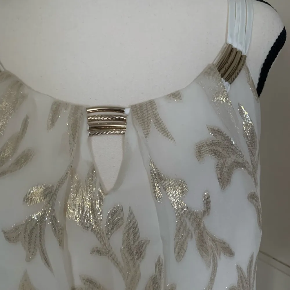 White House black market | silk sheer sparkle top - Image 7