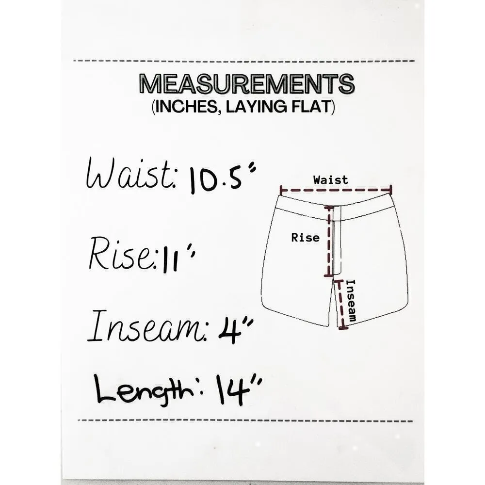 Aerie Jacquard Paperbag Waist Yellow‎ Shock Brown Tassel Front Short SMALL NWT - Image 8