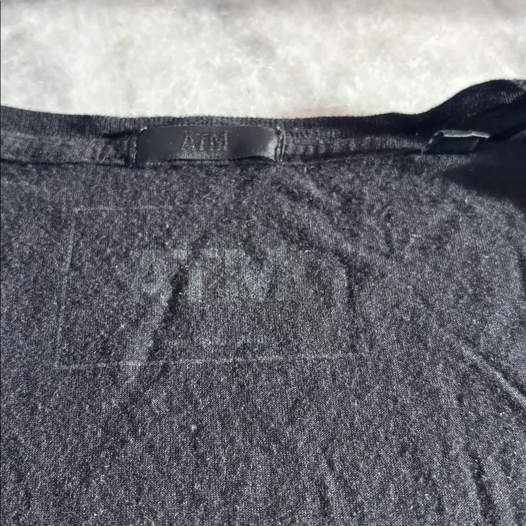 ATM Black Scoop Neck Tee Shirt Size M - Image 2
