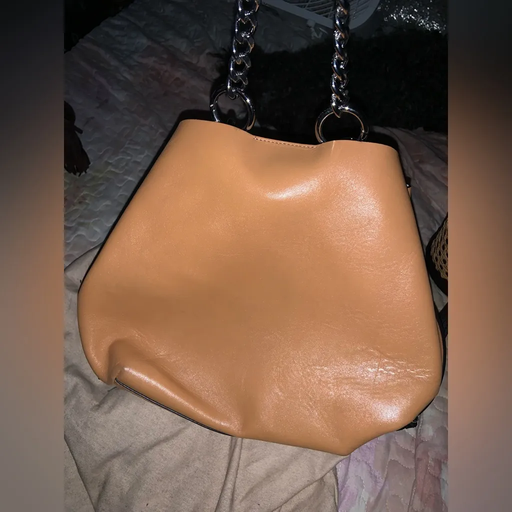 Rebecca Minkoff Kate bag chain handle leather tan boho contemporary fall purse - Image 3