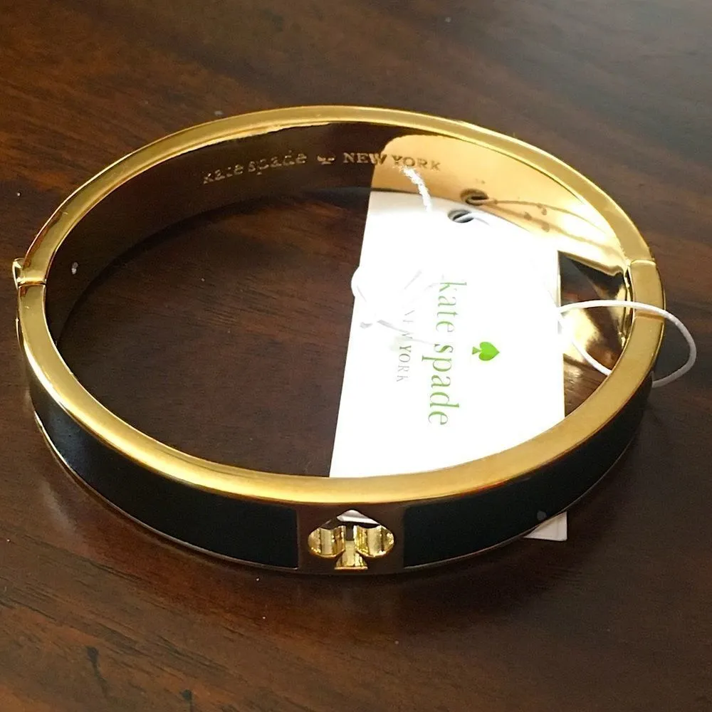 KATE SPADE Black & Gold Bangle Bracelet NWT - Image 2