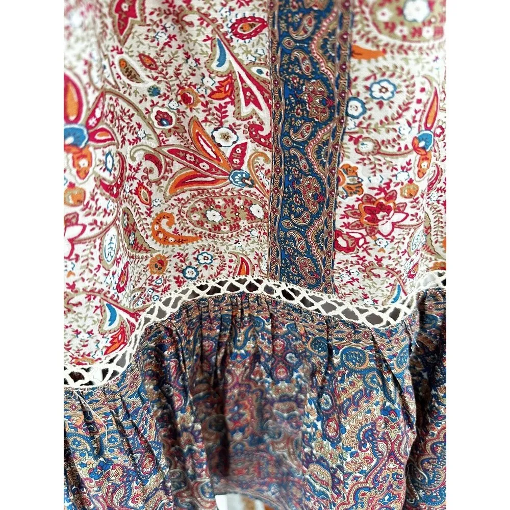 NWT Haute Hippie Boho Fairy Floral Flutter Sleeve Maxi Dress open Back Size 6 - Image 10