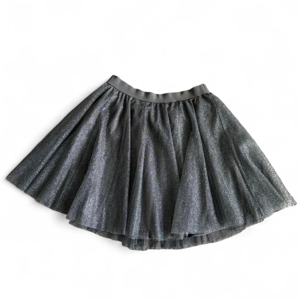LC Lauren Conrad Shimmering Silver Skater Skirt - Image 5