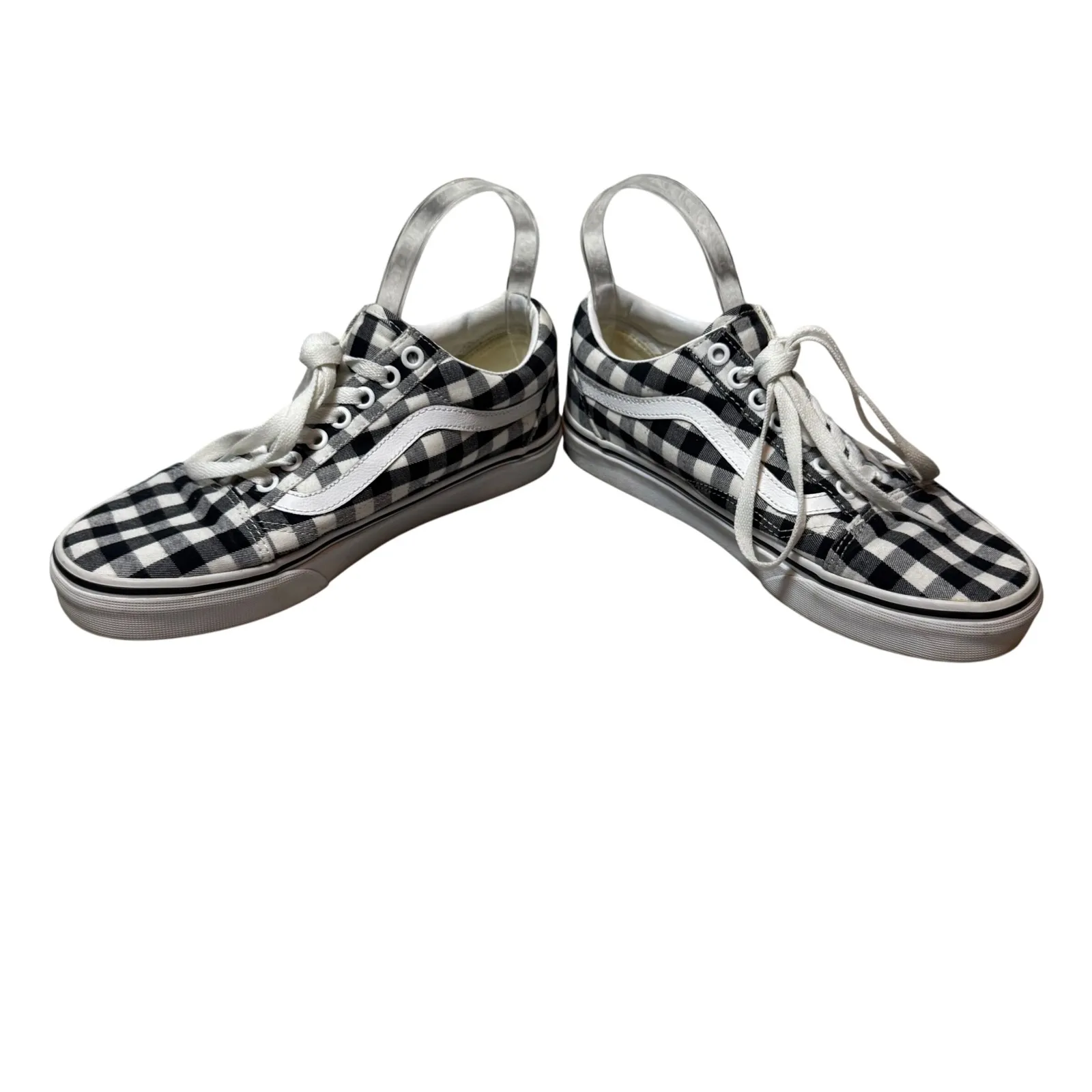Vans Old Skool Gingham Black White Low Top Casual Sneakers Women US 8‎ Grunge - Image 3