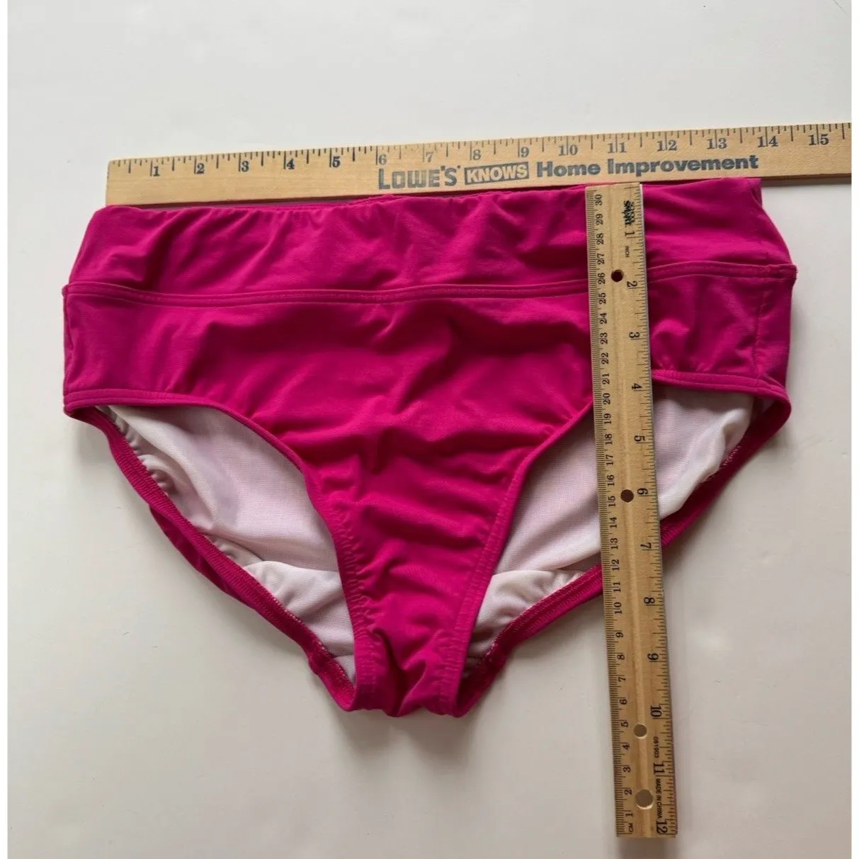 Lands End pink High-Rise Bikini SWIM BOTTOM Size 8 Modest Vacation Beach - Image 5