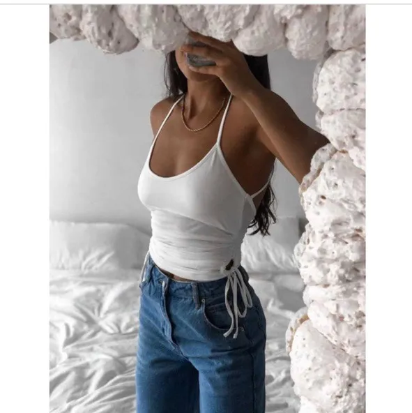 Tiger Mist  White Cut Out Crop Top - Image 4