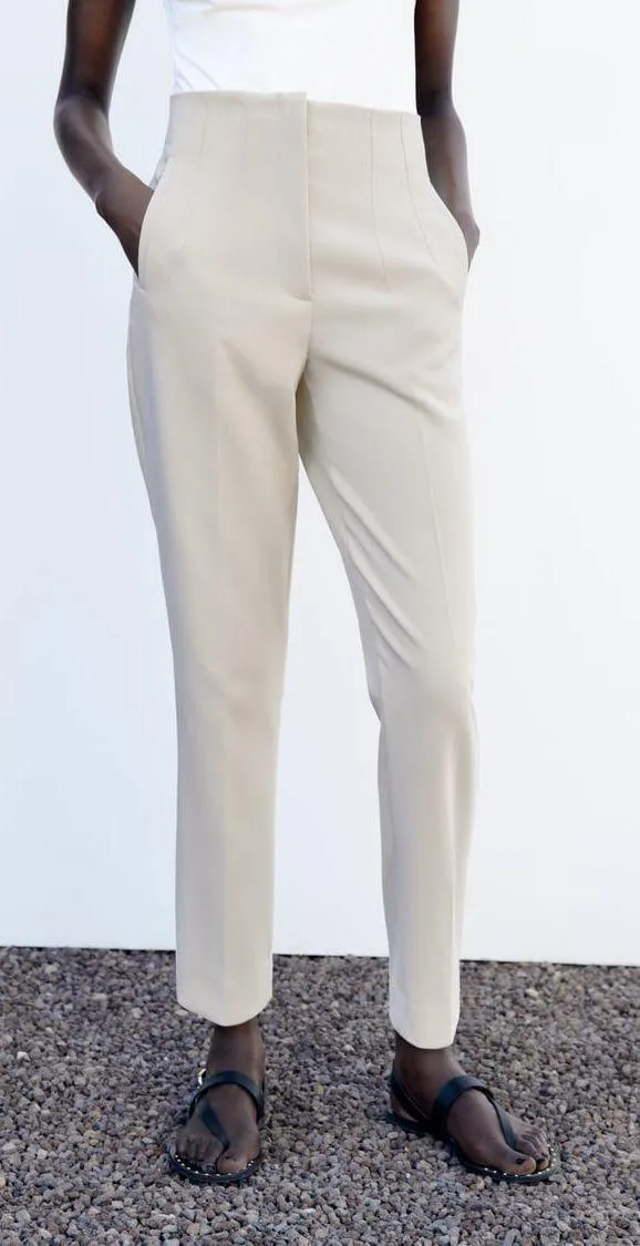 ZARA Cream Trousers - Image 2