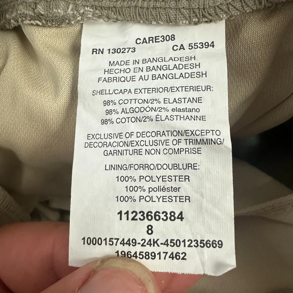 Lee Womens Comfort Waistband Skort Mushroom Beige Size 8 Pockets Stretch - Image 4