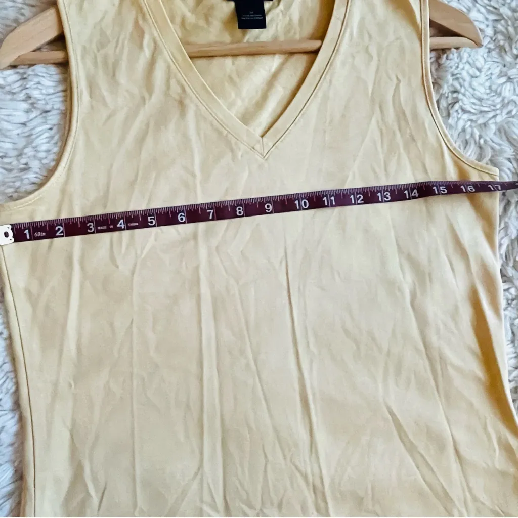 Brooks Brothers Women’s Yellow Tank Top Sleeveless V-Neck‎ Cotton size medium - Image 4