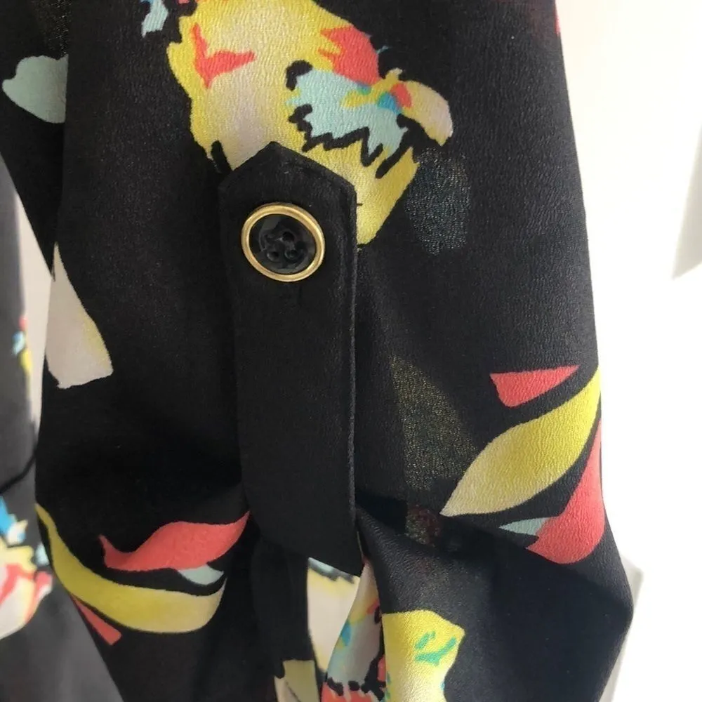 Yumi Kim Black Shorts Floral 3/4 Sleeves Romper - Image 6