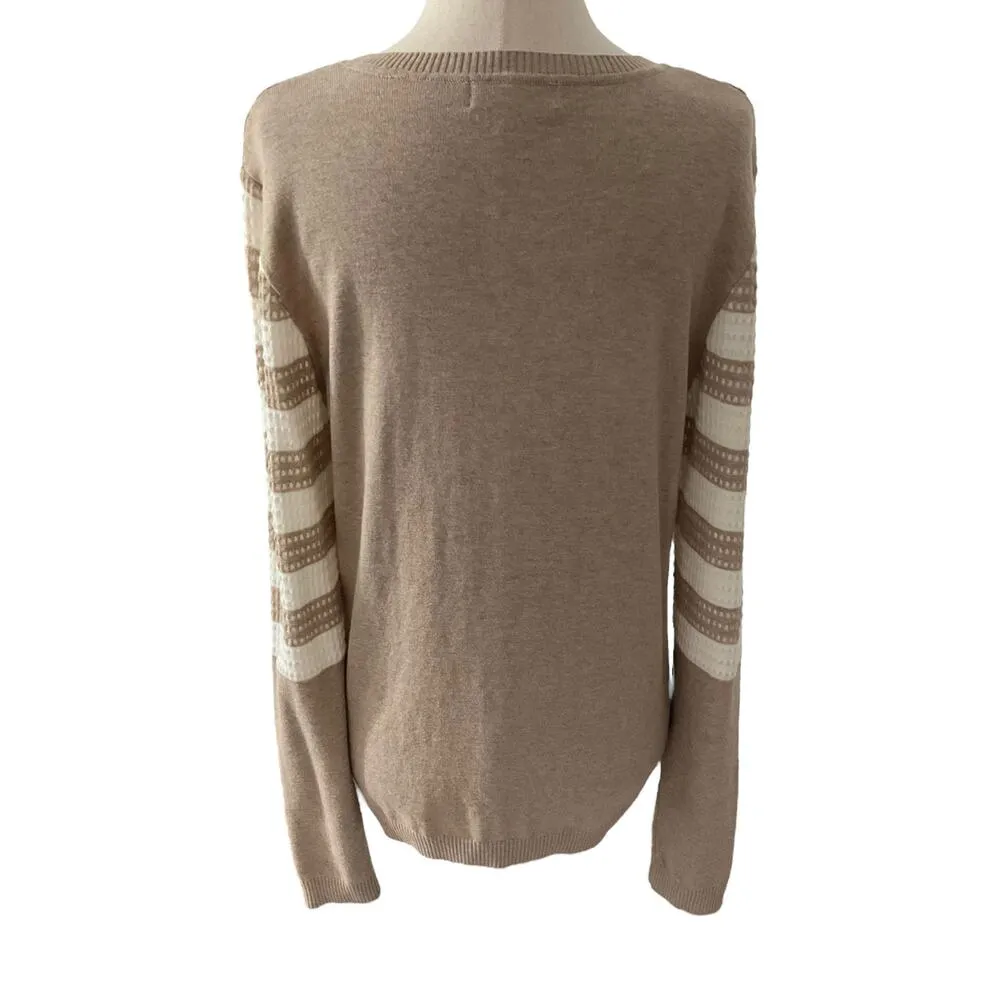Calvin Klein Cream, Beige Knit Sweater Women Size Medium | 57-36 - Image 2