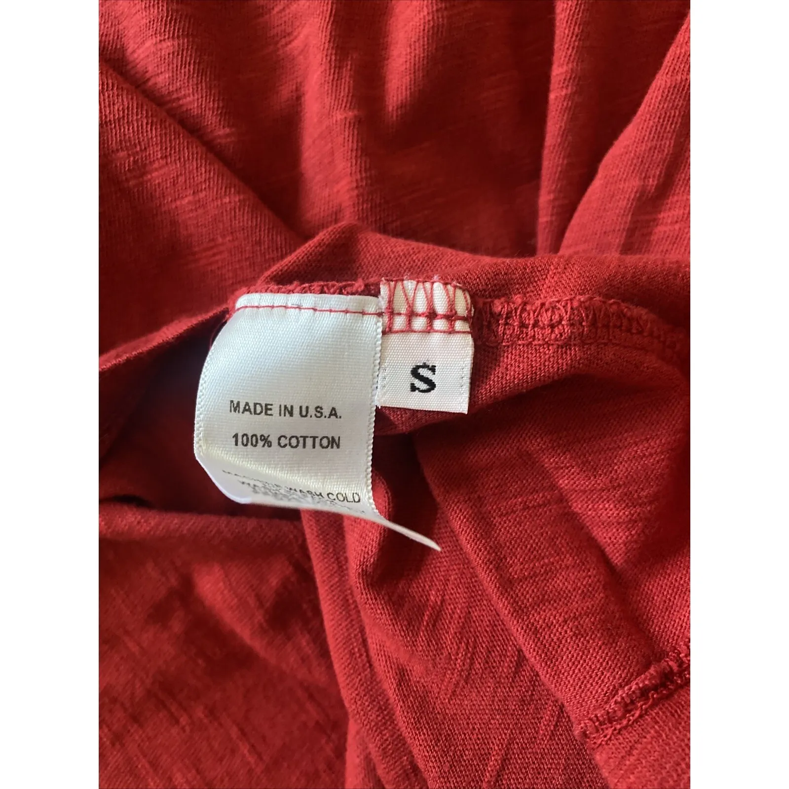 Flax Women's Small Red Linen Long Sleeve Cherry Girl Casual Comfort‎ Summer Boho - Image 8