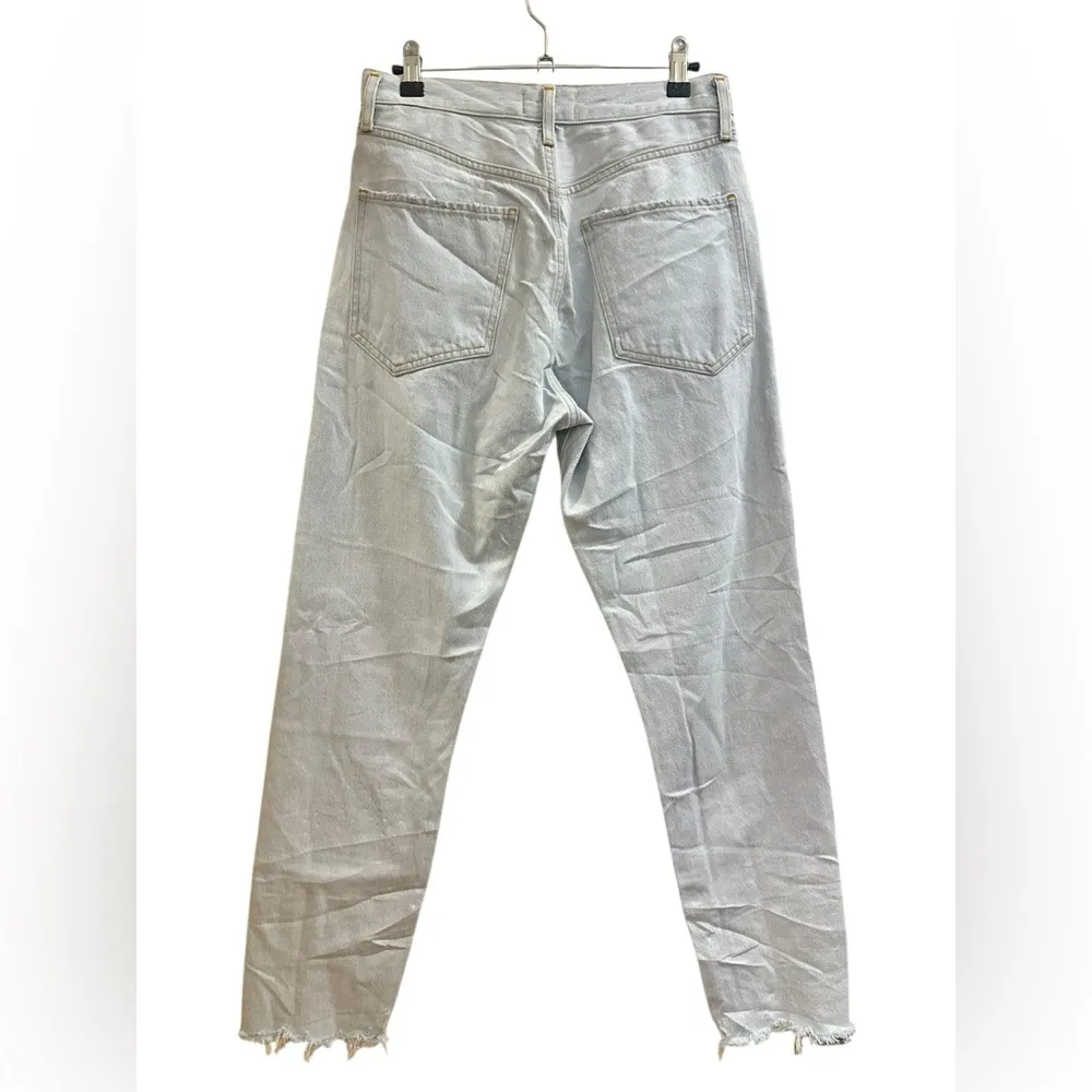 Agolde Women’s light wash Denim Distressed Frayed Hem Mid-Rise Jeans Size 27 - Image 4