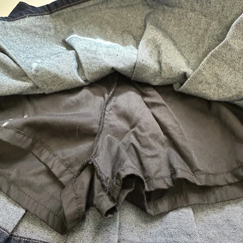 Cider Womens size Large Denim Ruffle Hem Micro Mini Skort Skirt - Image 5