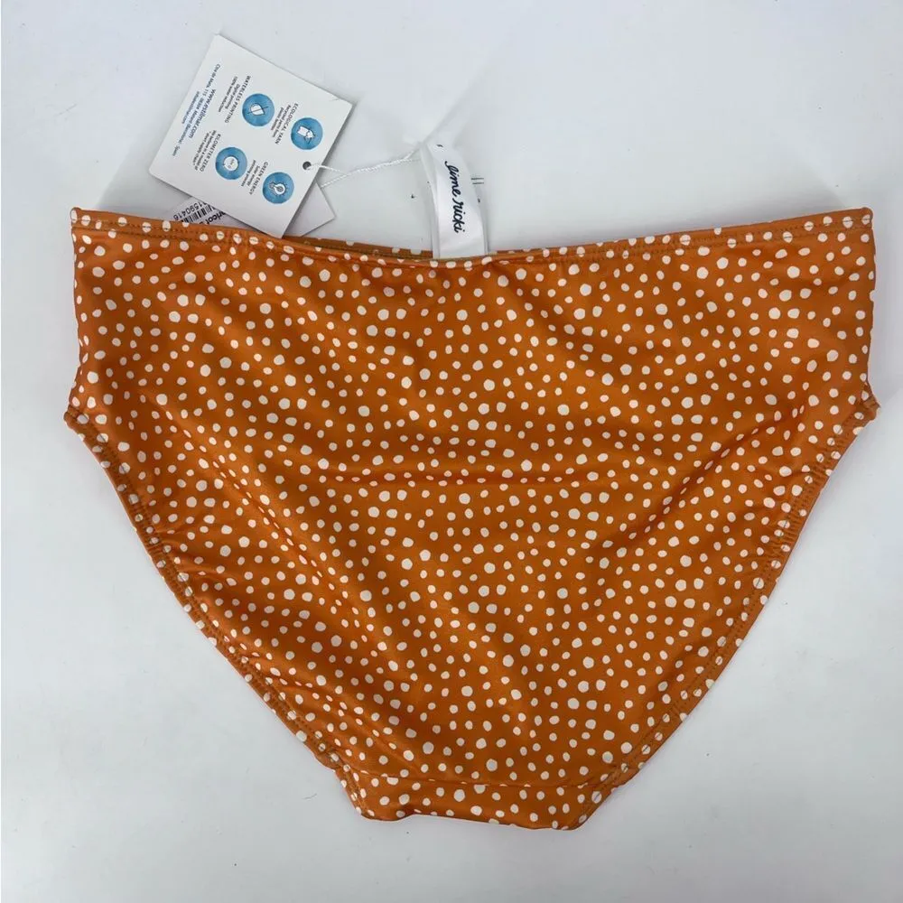 Lime Ricki orange polka‎ dot swim bottoms size medium NWT - Image 3