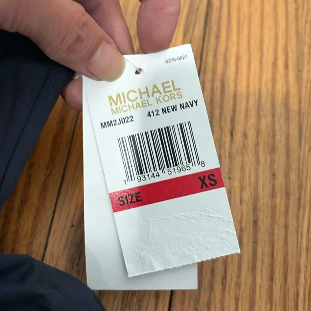 Michael‎ Kors Solids Underwire Baby Doll Tankini Bikini Top Navy XS NWT Blue - Image 7