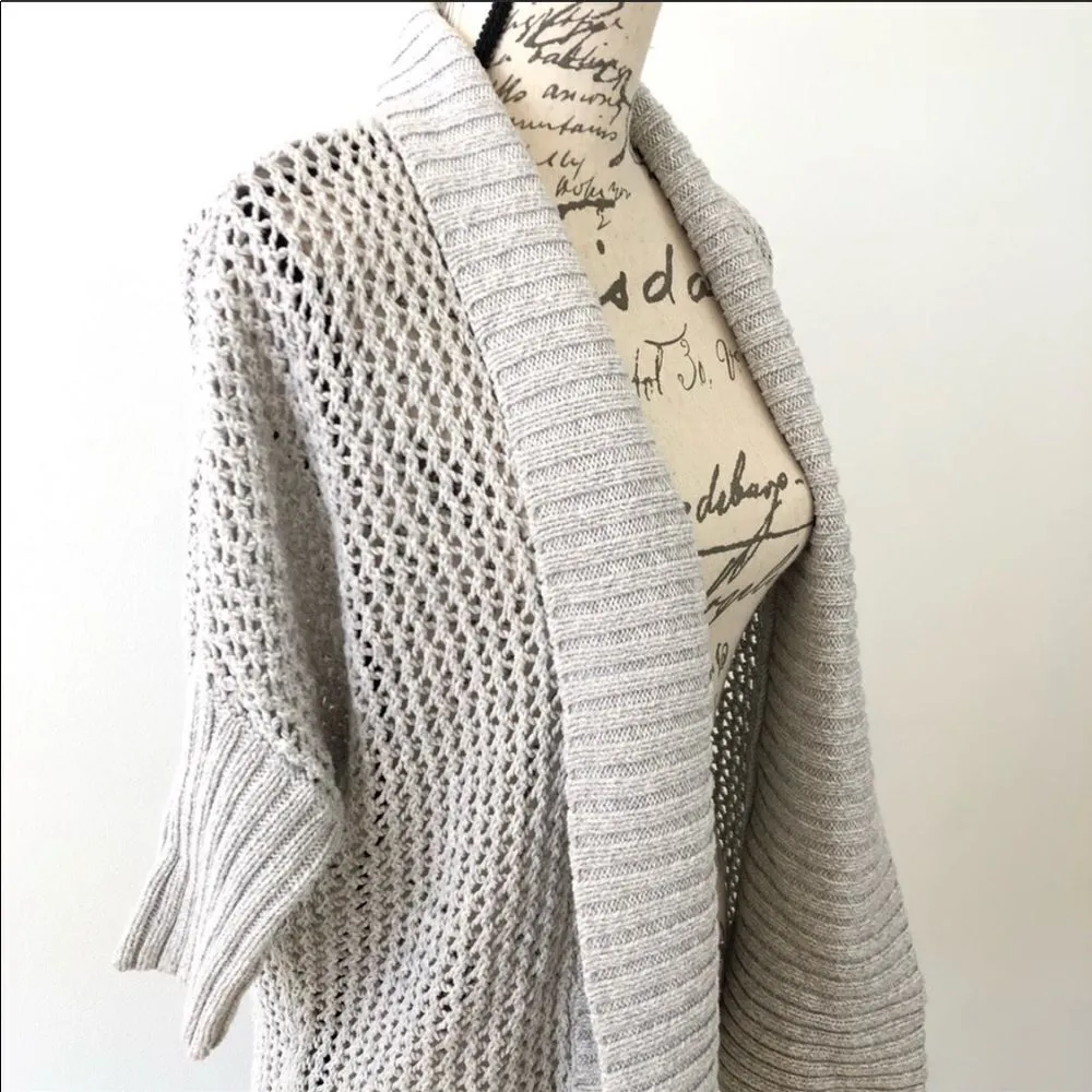 ✨ Express Knit Crochet Open Cardigan Gray Sweater✨ - Image 5