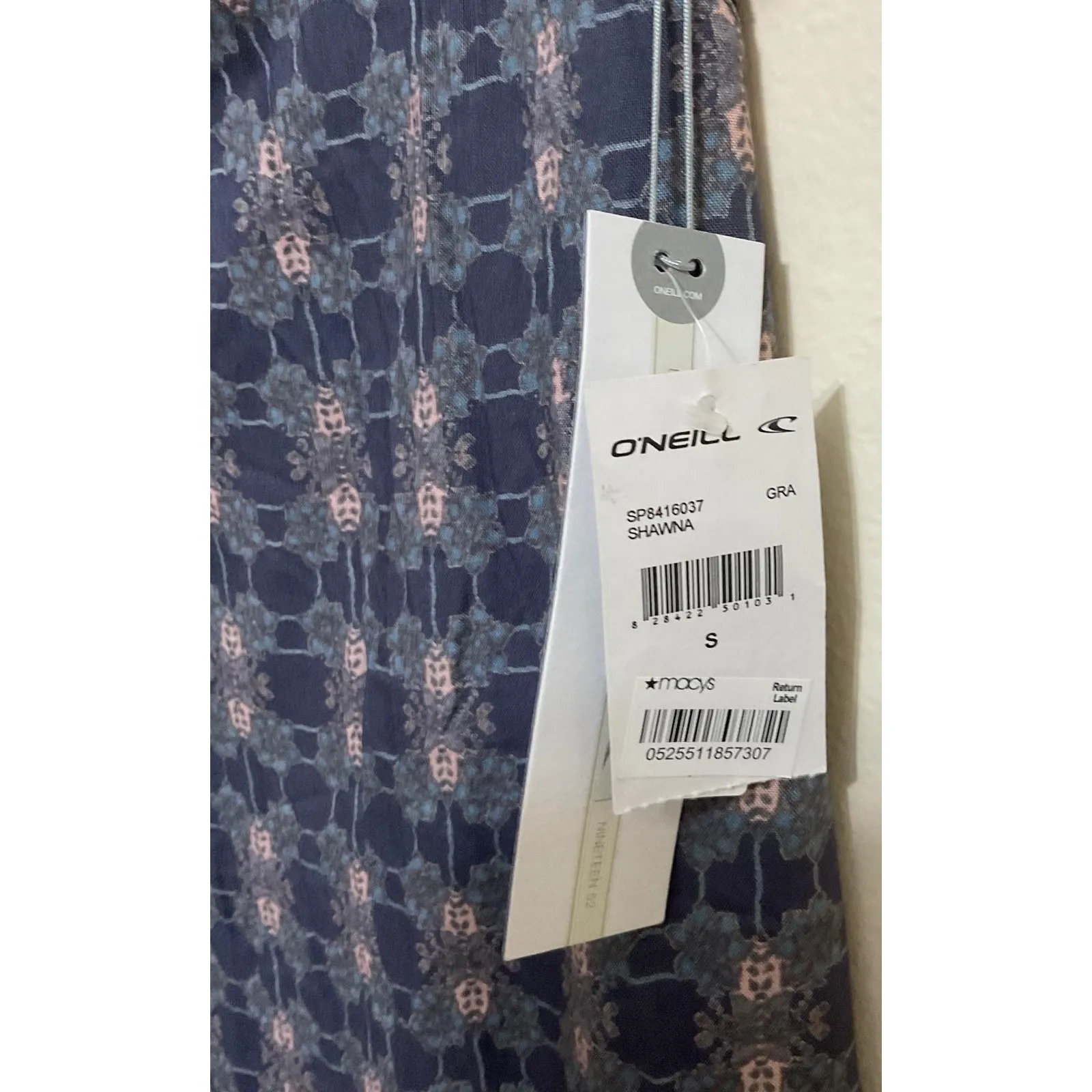 O'Neill Shawna Print Halter Mini‎ navy & pink women's dress size S - Image 8