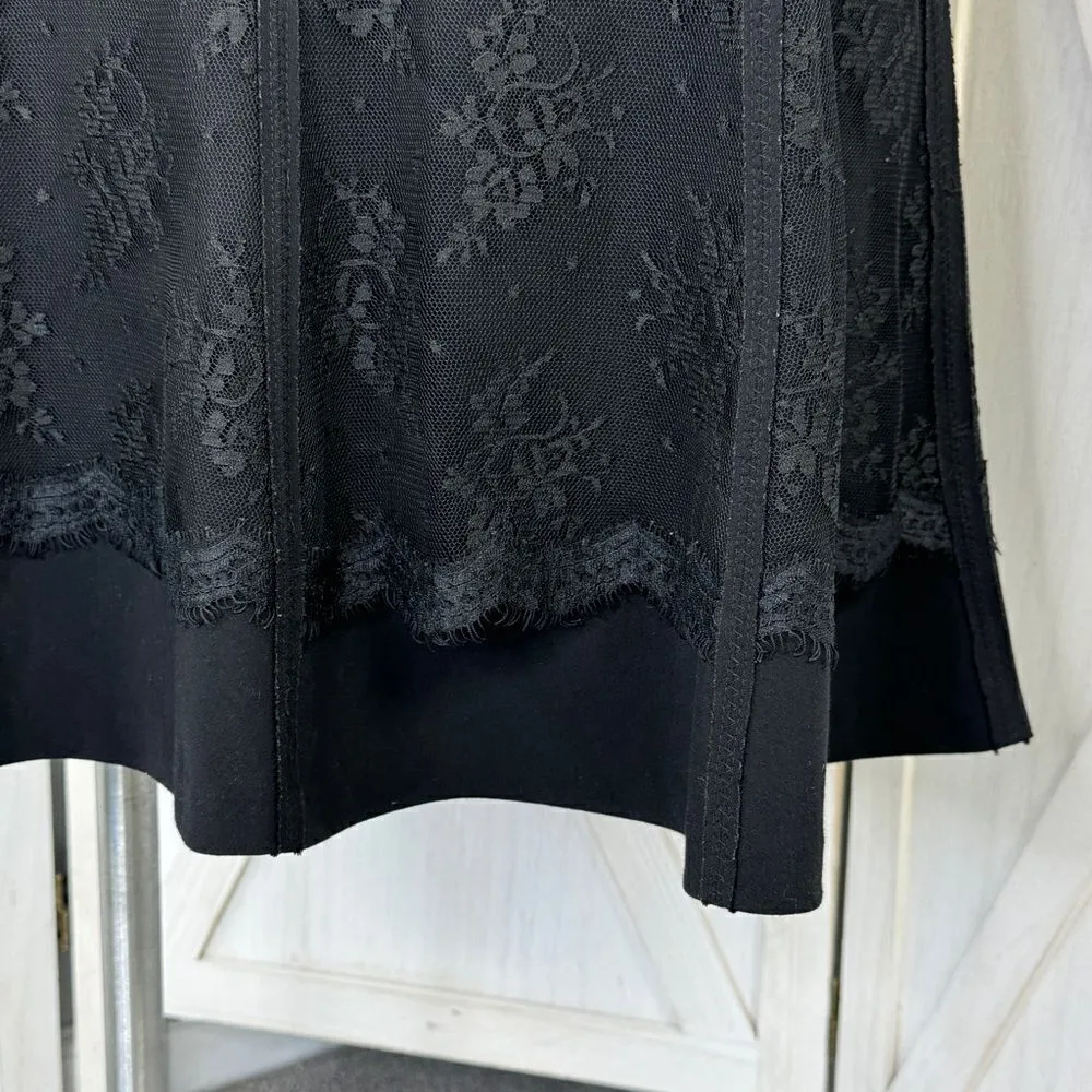 Worthington Lace Overlay Flare‎ Skirt Black Size 14 Career Cocktail Evening - Image 6