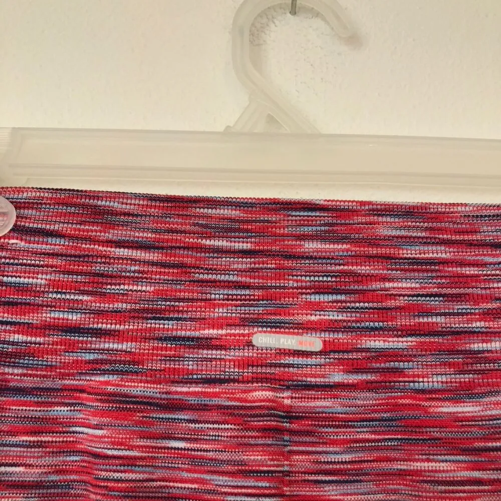 AERIE AMERICAN EAGLE Chill Play Move High Rise Seamless Leggings Red Navy Small - Image 11