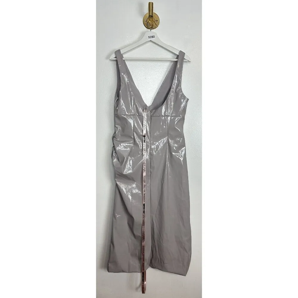 HOUSE OF CB Madeleine Ice Vinyl Midi Dress in Violet Size Large+ (X-Large) - Image 9