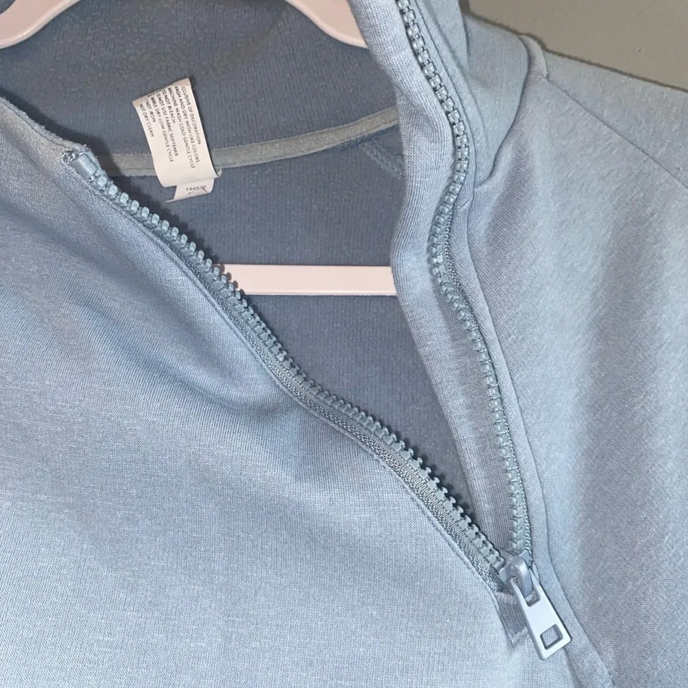 90 Degree By Reflex Blue Zip Neck Thumb Hole Long Sleeve Fleece Pullover XL - Image 5