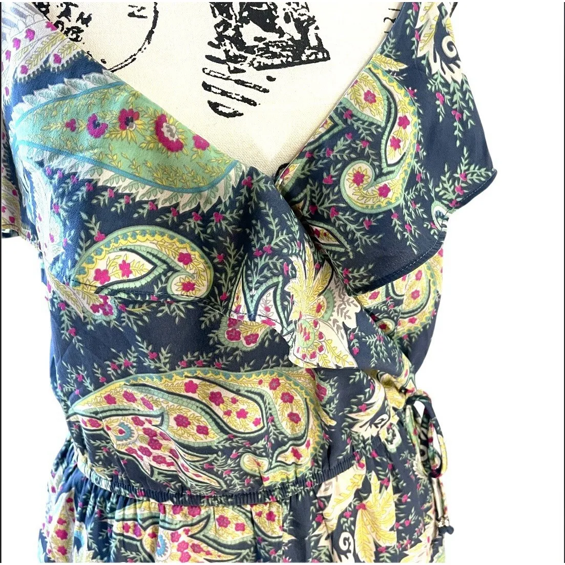 American Eagle American‎ Eagle Romper Women's Paisley Floral Boho Small 2013 NWT - Image 3