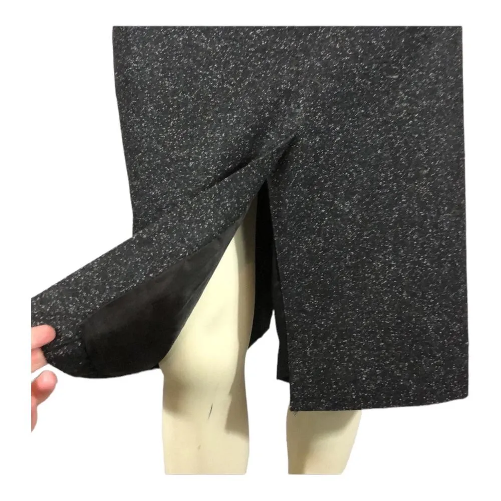 Vintage David N Black & White wool Speckle Pencil knee length Skirt size 12 - Image 6