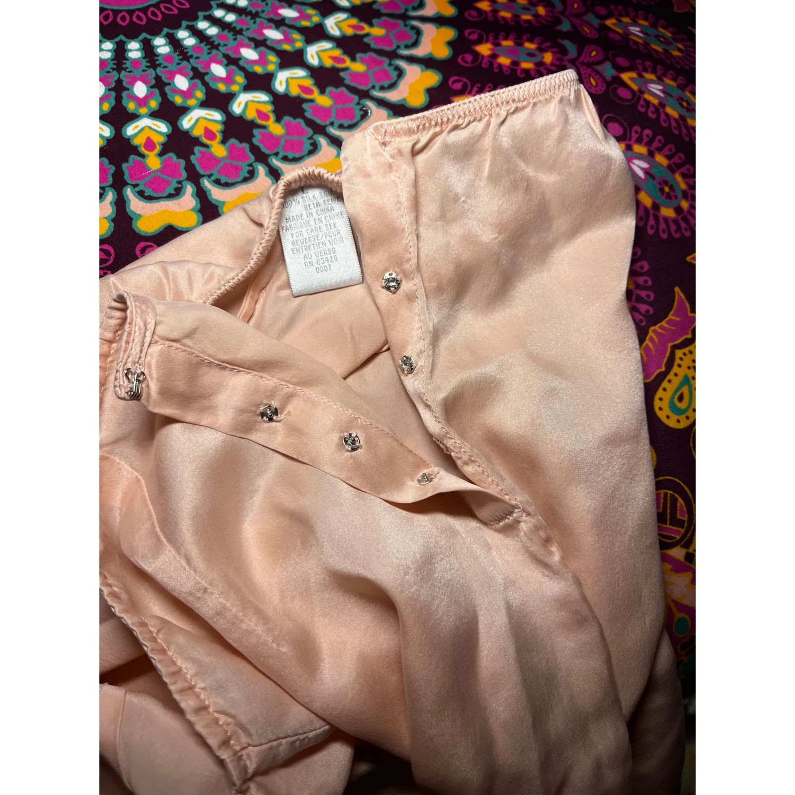 Vintage Y2K 100% Silk Blush Pants Minimalist Balletcore Wide Leg Trousers Large Pink - Image 6